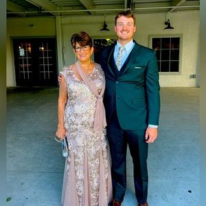 Pinkish gold mother of bride dress